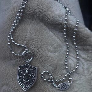 Chrome Hearts .925 Silver Shield Pendant Necklace